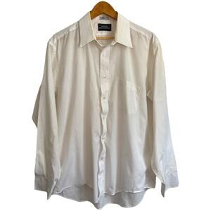 Mervyn's Pinstripe Button-Down Shirt 90s Men's Long Sleeve